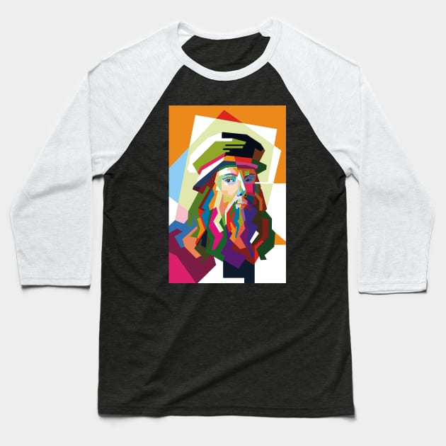 WPAP-leonardo da vinci Baseball T-Shirt by pucil03